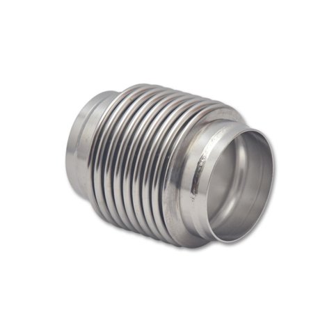 Vibrant Performance Bellows Assemblies 69724 Exhaust Flex Pipe, Assembly, Weld-on, 321 Stainless, Polished, 2.5 in. Inlet/Outlet, 4.00 in. Length, Each