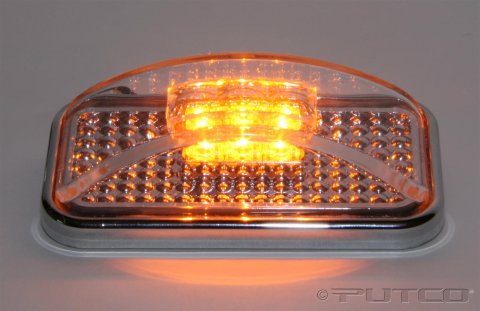 Putco Universal LED Side Markers 900003 Marker Light Assembly, LED, Clear Lens, Amber LED, 3 in. x 1in., Each