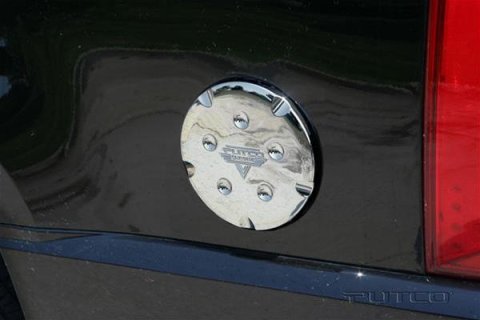 Putco Fuel Tank Door Covers 404904 Cover, Round, ABS Plastic, Chrome, Cadillac, Chevy, GMC, Each