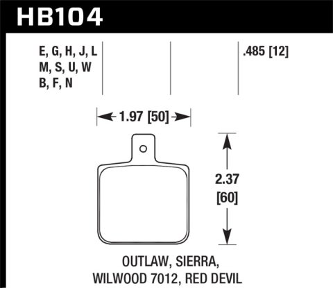 Hawk Performance HT 10 Racing Brake Pads HB104S.485 Pads, Ferro-Carbon, 10, Universal, Set