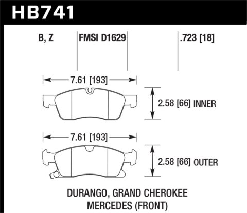 Hawk Performance Ceramic Brake Pads HB741Z.723