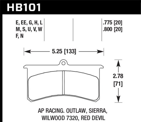 Hawk Performance Brake Pads HB101Q.800 DTC-80