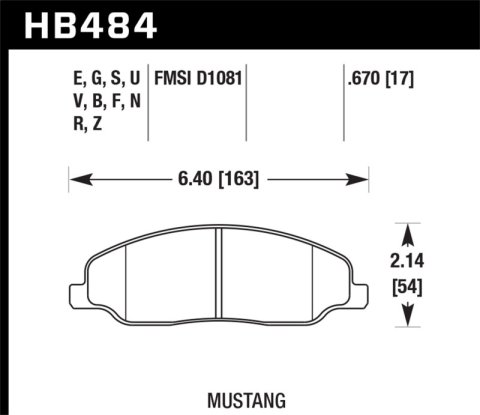 Hawk Performance HT 10 Racing Brake Pads HB484S.670 Pads, Ferro-Carbon, 10, Front, Ford, Set