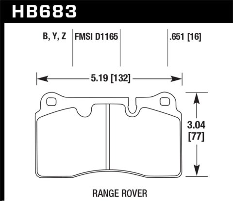 Hawk Performance LTS Brake Pads HB683Y.651 Pads, LTS, Front, Land Rover, Set