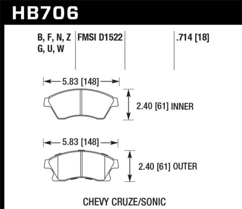 Hawk Performance HPS Brake Pads HB706F.714 Disc Pad