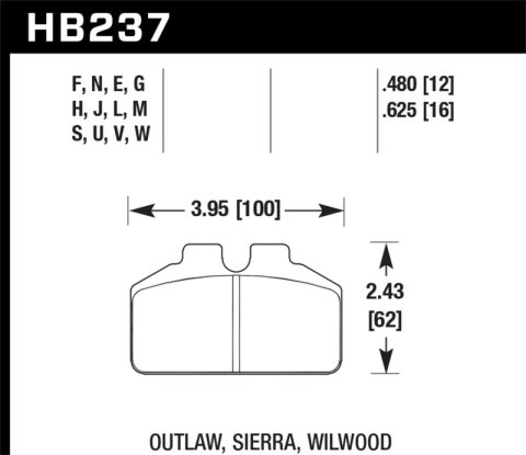 Hawk Performance HT 10 Racing Brake Pads HB237S.480 Pads, Ferro-Carbon, 10, Universal, Set