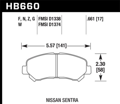 Hawk Performance HP Plus Brake Pads HB660N.661 Disc Pad