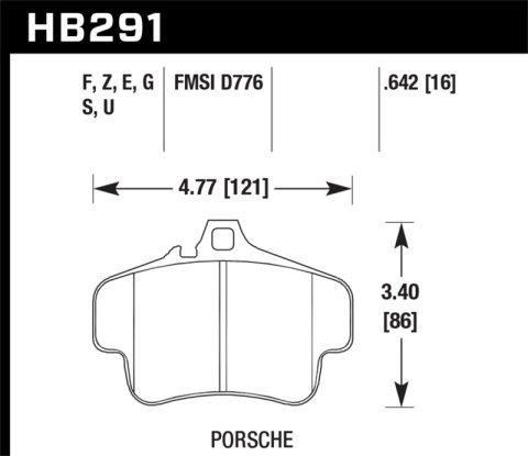 Hawk Performance DTC 60 Brake Pads HB291G.642 Pads, 60, Ferro-Carbon, Front, Porsche, Set