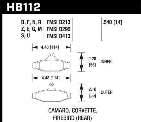 Hawk Performance HPS 5.0 Brake Pads HB112B.540 HP STREET BRAKE PAD REAR