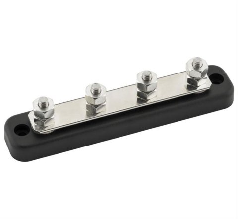 Quadboss Bus Bars 568102 Electrical Junction Blocks, Bars, 4-wire Connector, Plastic, Black, Terminals, Each