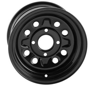 Quadboss Steely Gloss Black Wheels 12x7 Wheel, Series, Black, 12 x 7, 4 x 110mm Bolt Pattern, Each