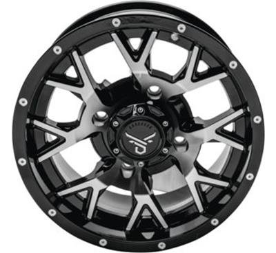 Quadboss Wheels 608575 QuadBoss Barbwire 14X7 - 5+2 - 4/137 - Black Machined