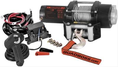 3,500 lbs. Quadboss Winch 608702 Winch, Electric, Pull Rating, Roller Fairlead, 39 ft. Steel Cable Length, Wired Remote, Kit