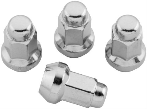 Quadboss Lug Nuts 608926 Nuts, 10mm x 1.25 RH, Steel, Chrome, Set of 4
