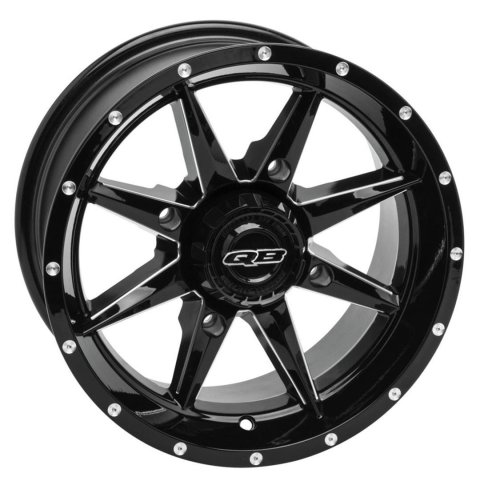Quadboss Slicer Gloss Black Machined Wheels 14x7 SLICER 14X7 4/110 5+2