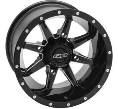 Quadboss Slicer Gloss Black Machined Wheels 14x10 SLICER 14X10 - 4/137 5+5