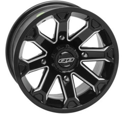 Quadboss Blitz Gloss Black Machined Wheels 14x7 Wheels, Blitz, Black, Machined, Aluminum, 14 x 7, 4 x 137 Bolt Pattern, 5+2, Each