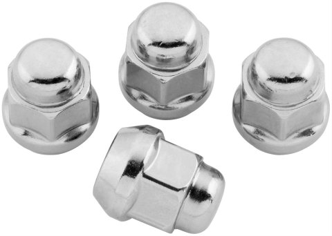 Quadboss Lug Nuts 608931 Nuts, 12mm x 1.25 RH, Steel, Black, Set of 4
