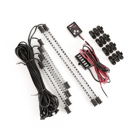 Rugged Ridge Interior Lights 11250.09 Lights: courtesy lighting kit, multi-color acrylic LED tubes, remote/music sens, frnt/rear foot&cargo