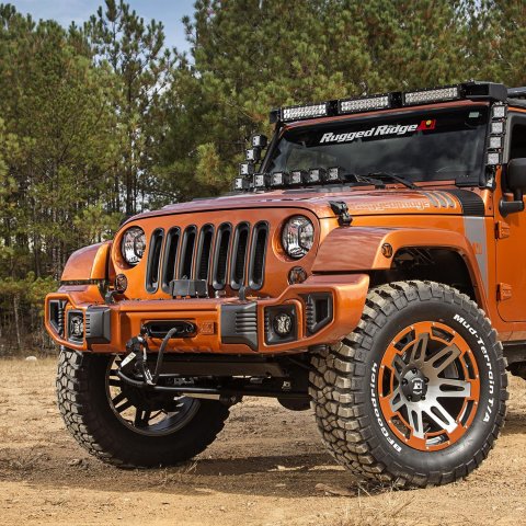 Rugged Ridge Elite Guards for 2007-2017 WRANGLER, 2018 WRANGLER JK - 11231.3 Turn Signal, Side Marker, and Fog Light Guards: Kit , textured black, aluminum, Jeep: 07-17 Wrangler JK/JKU