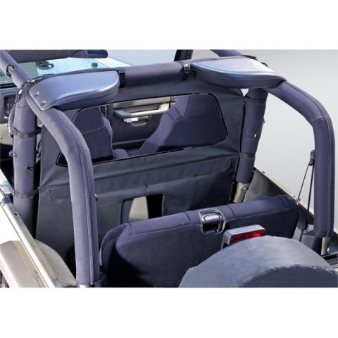 Rugged Ridge Roll Bar Curtains 13552.15 Curtain, Vinyl, Black Denim, Jeep, Each