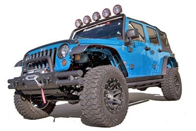 Rugged Ridge All-Terrain Flat Fender Flares 11620.1 Flares, Thermoplastic, Black, Jeep, Set of 4