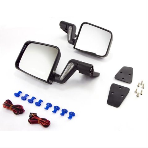 Rugged Ridge Factory-Style Mirrors 11002.2 Mirrors, Replacement, Plastic, Black, Heated, Jeep, Pair