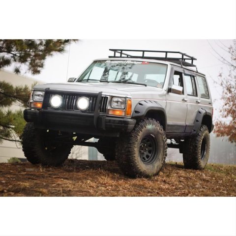 Rugged Ridge All-Terrain Fender Flares 11634.1 Flares, All-Terrain, Front and Rear, Thermoplastic, Black, 5.000 in. Wide, Jeep, Kit