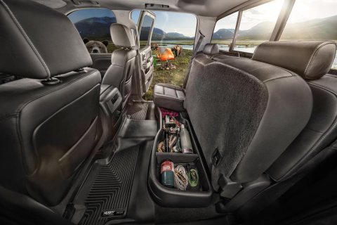 Husky GearBox Under Seat Storage Boxes for 2019-2021 1500 - 9421 System and Cargo Holder, GearBox, Seat, Plastic, Black, Ram, Crew Cab, without Factory Box, Each