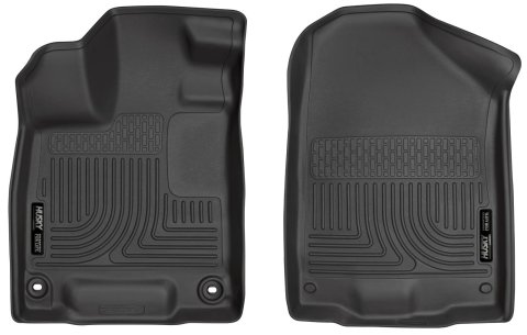 Husky Logo-Ready Mud Guards for 2007-2013 SIERRA 1500, SILVERADO 1500 - 54471 Flaps, Custom-Molded, Rear, Thermoplastic, Black, Chevy, GMC, Pickup, Pair
