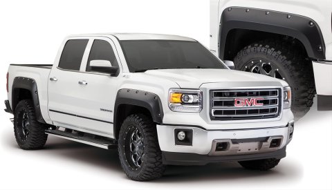 Husky Pocket-Style Fender Flares for 2016-2018 SIERRA 1500, 2019 1500 LIMITED - 2804974 Flares, Pocket Style, Front and Rear, Black, Dura-Flex Thermoplastic, GMC, Set of 4