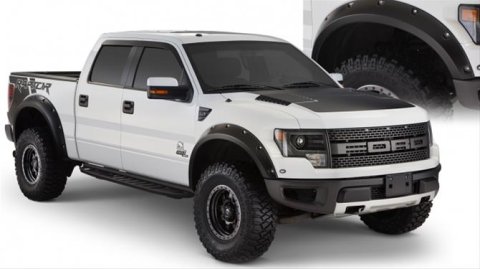 Husky Pocket-Style Fender Flares for 2010-2014 F-150 - 2802938 Flares, Pocket Style, Front and Rear, Dura-Flex Thermoplastic, Black, Ford, Set of 4