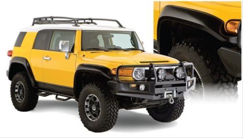 Husky Extend-A-Fender Flares for 2007-2014 FJ CRUISER - 28031924 Fender Flares, Extend-A-Fender, Front, Rear, Black, Thermoplastic, Toyota, Set of 4