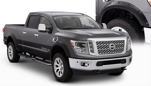 Husky Pocket-Style Fender Flares for 2016-2024 TITAN XD - 2807909 Flares, Pocket Style, Front and Rear, Black, Dura-Flex Thermoplastic, Nissan, Set of 4