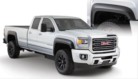 Husky Extend-A-Fender Flares for 2015-2019 SIERRA 2500 HD, 3500 HD - 2804966 Fender Flares, Extend-A-Fender, Front/Rear, Black, Dura-Flex Thermoplastic, GMC, Set of 4