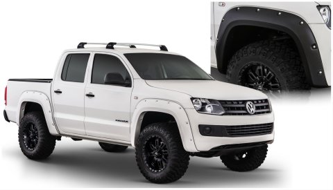 Husky Pocket-Style Fender Flares for 2011-2020 AMAROK - 2806901 Flares, Pocket Style, Front and Rear, Dura-Flex Thermoplastic, Black, Volkswagen, Set of 4