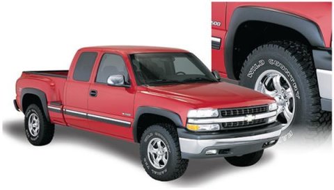 Husky OE-Style Fender Flares 2804909 Flares, OE Style, Front, Rear, Black, Dura-Flex Thermoplastic, Chevy, GMC, Silverado, Sierra, Set of 4