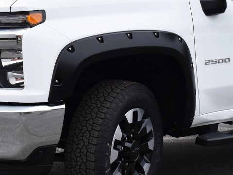 Husky Pocket-Style Fender Flares for 2020-2025 SILVERADO 2500 HD, 3500 HD - 2804982 Flares, Pocket Style, Front, Rear, Black, Thermoplastic, Chevy, Silverado 2500HD, SIlverado 3500HD, Set of 4