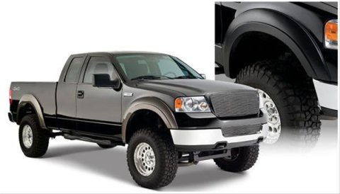 Husky Extend-A-Fender Flares for 2004-2008 F-150, 2006-2008 MARK LT - 2802915 Fender Flares, Extend-A-Fender, Front and Rear, Black, Dura-Flex Thermoplastic, Ford, Set of 4