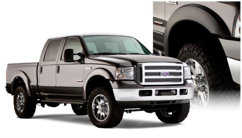 Husky Extend-A-Fender Flares for 1999-2007 F-250 SUPER DUTY, F-350 DUTY - 2802928 Fender Flares, Extend-A-Fender, Front and Rear, Black, Dura-Flex Thermoplastic, Ford, Set of 4