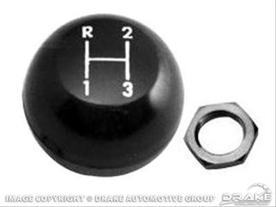 Scott Drake Original Manual Shift Knobs C5ZZ-7213-H Transmission Knob, Manual, 3-speed, Round, Plastic, Black, Ford, Each