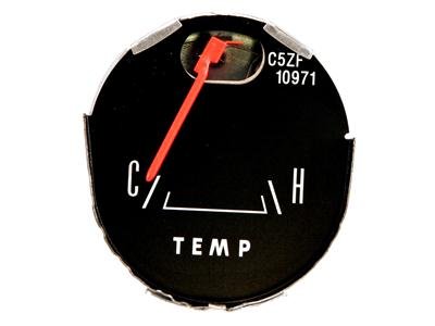 Scott Drake Reproduction Factory Gauges C5ZF-10971 Gauge, Water Temperature, Black Face, Orange Pointer, Ford, Each