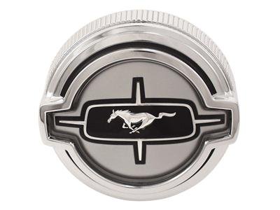 Scott Drake Fuel Tank Caps C8ZZ-9030-A Cap, Twist On, Chrome/Black, Standard Running Pony Logo, Ford, Each