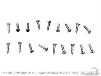 Scott Drake Door Sill Fasteners 376290-SK Fasteners, Phillips Head, Steel, Chrome, Ford, Set of 18