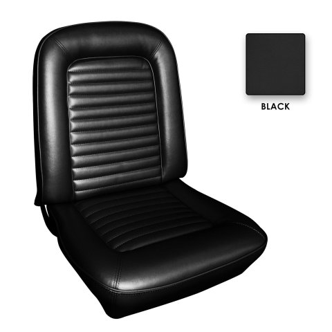 Scott Drake Standard Seat Upholstery for 1964-1965 MUSTANG - 65-S-BUCK-BK Upholstery, Front Bucket Seat, Style, Black, Ford, Pair