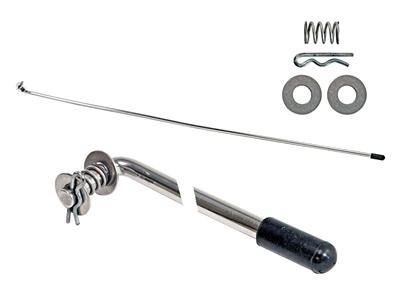 Scott Drake Hood Prop Rods C5ZZ-16826-S Rod, Stainless Steel, Polished, Ford, Kit