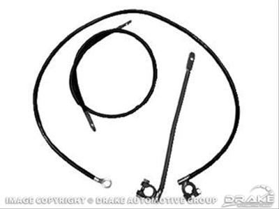 Scott Drake Battery Cable Kits C7ZZ-14300-E Cables, Economy, Assembled, 6-gauge, PVC Jacket, Black, Ford, Kit