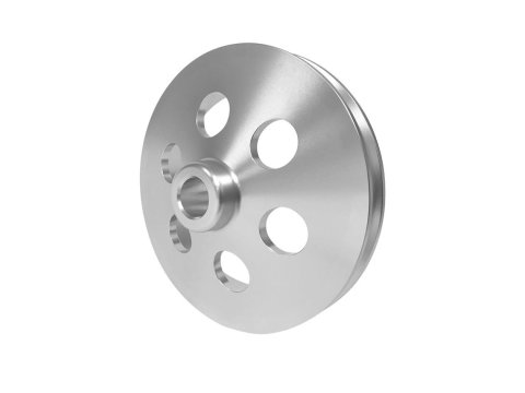 Scott Drake Power Steering Pulleys B-F811-WH Pulley, V-Belt Style, Single Groove, Billet Aluminum, Natural, with Holes, Ford, Each