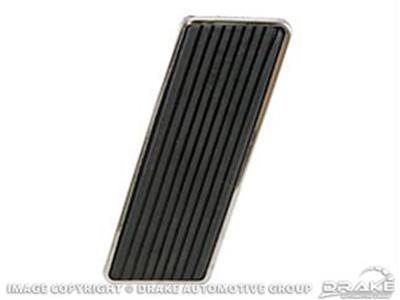 Scott Drake Pedal Pads C5ZZ-9735-D Pad, Gas Position, Steel, Chrome/Black, Ford, Each
