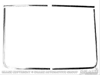 Scott Drake Windshield and Door Window Moldings C7ZZ-6342404 Trim Moldings, Rear Position, Stainless Steel, Polished, Ford, Set of 4